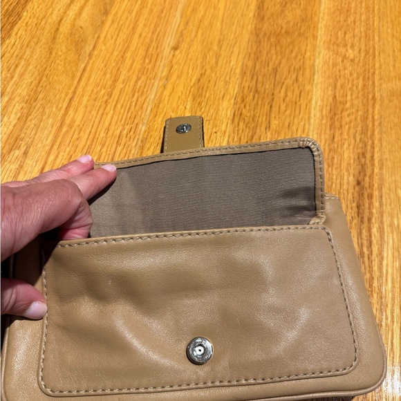 Coach Tan Leather Wristlet Clutch - Picture 3 of 5